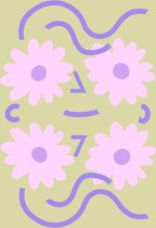 Bloemkolie Flower Girl / Bloemen meisje / Emotie Poster A3