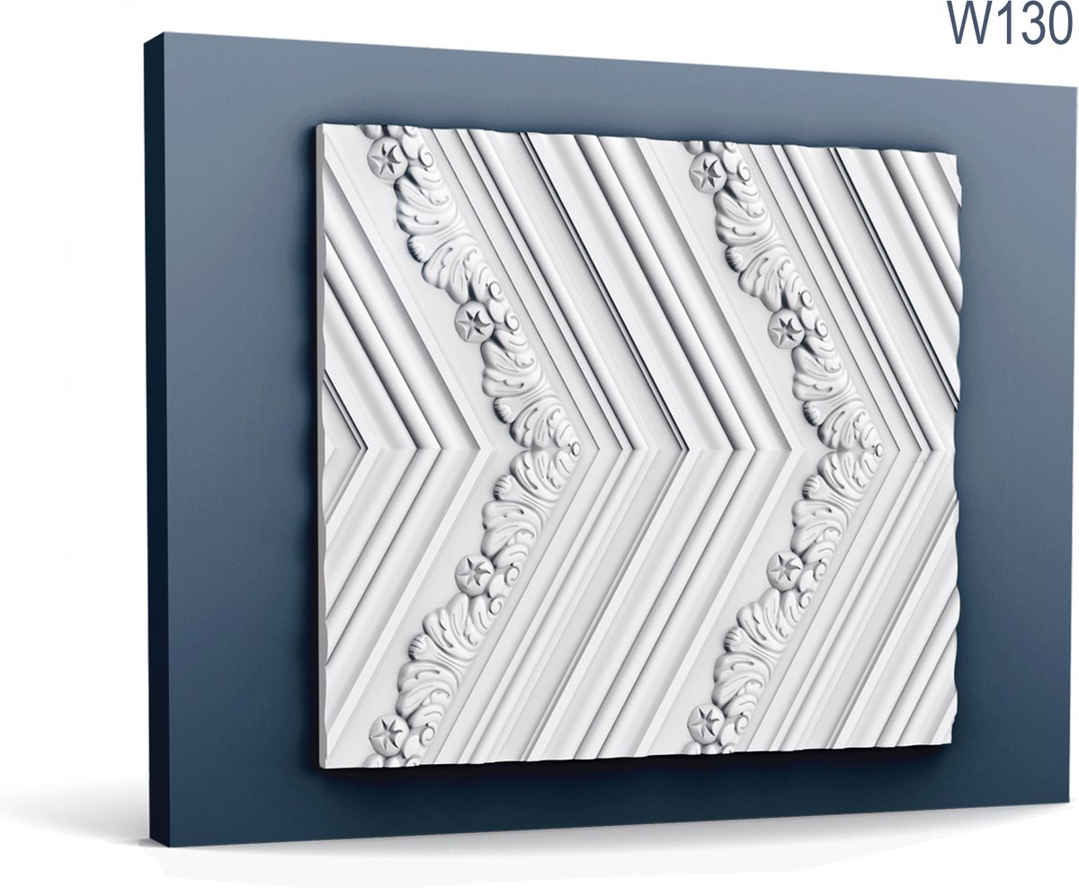 3d muurpaneel Orac Decor W130 LUXXUS CHEVRON Wandpaneel Sierelement tijdeloos klassieke stijl wit 2 m