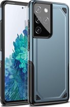 Samsung Galaxy S21 Ultra Hoesje - Mobigear - Armor Serie - Hard Kunststof Backcover - Blauw - Hoesje Geschikt Voor Samsung Galaxy S21 Ultra