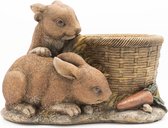'' The Rabbit '' Konijnen Bloembak - Bloempot - Bruin - Binnen - Buiten - Moederdag - Decoratie - Tuin - Wonen - Dieren - Landelijk