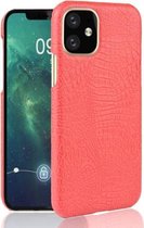 Voor iPhone 11 schokbestendige krokodiltextuur pc + PU-hoes (rood)