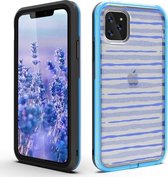 Voor iPhone 11 2 in 1 TPU + pc effen kleurencombinatie Drop (zwart + blauw)