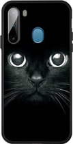 Voor Galaxy A21 Pattern Printing Embossment TPU Mobile Case (Whiskered cat)