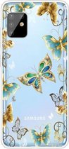 Voor Samsung Galaxy A81 / Note 10 Lite Gekleurd tekeningpatroon Zeer transparant TPU beschermhoes (gouden vlinder)