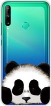 Voor Huawei P40 Lite E gekleurd tekeningpatroon zeer transparant TPU beschermhoes (panda)