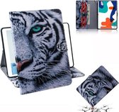 Voor Huawei MatePad Gekleurde Tekening Patroon Horizontale Flip PU Lederen Case met Houder & Kaartsleuven & Portemonnee (Tijger)
