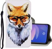Voor Vivo V17 Pro 3D Gekleurde Tekening Horizontale Flip PU lederen tas met houder & kaartsleuven & portemonnee (Fox)