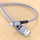 USAMS US-SJ435 U52 2A micro-USB naar USB-datakabel, kabellengte: 1m (paars)