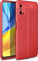 Voor Huawei Honor X10 Max 5G Litchi Texture TPU schokbestendig hoesje (rood)
