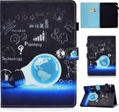 Voor Huawei MediaPad T3 10.0 inch Gekleurde Tekening Stiksels Horizontale Flip Lederen Case met Houder & Kaartsleuven (Lamp)