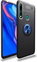 Voor Huawei Y9 Prime (2019) Lenuo schokbestendig TPU-hoesje met onzichtbare houder (zwartblauw)