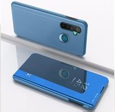 Voor OPPO Realme 5 Pro vergulde spiegel horizontaal flip leer met standaard mobiele telefoon holster (blauw)