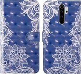 Voor Xiaomi Redmi Note 8 Pro 3D-schilderij Gekleurd tekeningpatroon Horizontaal Flip TPU + PU lederen tas met houder & kaartsleuven & portemonnee & lanyard (wit kant)