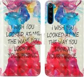 Voor Xiaomi Redmi Note 8T 3D-schilderij Gekleurd tekeningpatroon Horizontaal Flip TPU + PU-lederen hoes met houder & kaartsleuven & portemonnee & lanyard (Engelse letters)