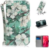 3D Schilderen Patroon Gekleurde Tekening Horizontale Flip Leren Case met Houder & Kaartsleuven & Portemonnee Voor Huawei nova 4 (Aquarel Bloem)