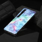 Voor Xiaomi Mi 10 Marble Pattern Soft TPU beschermhoes (blauw)