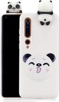 Voor Xiaomi Mi 10 schokbestendig gekleurd geschilderd liggend cartoon TPU beschermhoes (smiley panda)