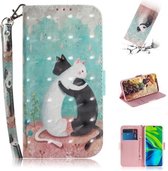 Voor Xiaomi Mi Note10 Pro 3D Schilderen Horizontale Flip Leren Case met Houder & Kaartsleuf & Portemonnee & Lanyard (Zwart-witte kat)