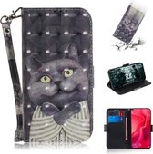 3D Schilderen Patroon Gekleurde Tekening Horizontale Flip Leren Case met Houder & Kaartsleuven & Portemonnee Voor Huawei nova 4 (Knuffel Kat)