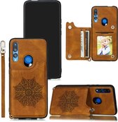 Voor Huawei P Smart Z / Y9 Prime Mandala Reliëf PU + TPU Case met houder & kaartsleuven & fotolijst & riem (bruin)
