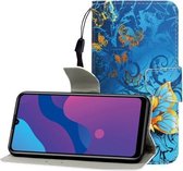 Voor Huawei Genieten 10S Gekleurde Tekening Horizontale Flip Lederen Case met Houder & Kaartsleuf & Portemonnee (Jade Vlinder)