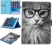 Voor iPad Mini 5/4/3/2/1 Stiksels Horizontale Flip Leren Case met Houder & Kaartsleuven & Slaap / Wekfunctie (Modieuze Kat)
