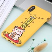 Voor iPhone X TPU mobiele telefoonhoes (Yellow Ingot Rat)