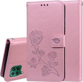 Voor Huawei P40 Lite Rose reliëf horizontale flip PU lederen tas met houder & kaartsleuven & portemonnee (rose goud)
