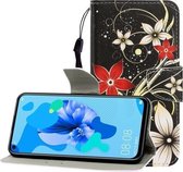 Voor Huawei Nova 5i / P20 Lite (2019) Gekleurde Tekening Horizontale Flip Leren Case met Houder & Kaartsleuf & Portemonnee (Saffloer)