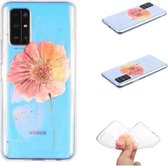 Voor Huawei Honor 30S Gekleurd tekeningpatroon Transparant TPU-hoesje (oranje bloem)