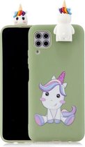 Voor Huawei P40 Lite Cartoon schokbestendige TPU beschermhoes met houder (schattige eenhoorn)