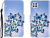 Voor Huawei P40 Lite Gekleurde Tekening Horizontale Flip Leren Case met Houder & Kaartsleuf & Portemonnee (Veel Vlinders)