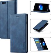 LC.IMEEKE Sterk magnetisme Ultradunne horizontale flip schokbestendige matte TPU + PU lederen tas met houder & kaartsleuven en portemonnee voor iPhone 6 Plus / 6s Plus (blauw)