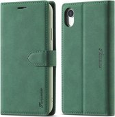 Voor iPhone XR Forwenw F1 Serie Mat Sterk Magnetisme Horizontale Flip Leren Case met Houder & Kaartsleuven & Portemonnee & Fotolijst (Groen)