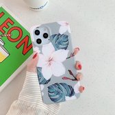 Bloemenpatroon TPU-beschermhoes voor iPhone 11 Pro Max (bloemenbladeren)