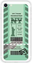 Voor iPhone SE (2020) / 8/7 Boarding Pass Series TPU telefoon beschermhoes (Green New York)