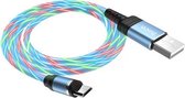 hoco U90 1m 2A USB naar Micro USB Lngenious Streamer oplaadkabel (blauw)