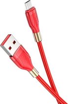 hoco U92 1,2 m 2,4 A USB naar micro-USB gouden halsband oplaadgegevenskabel (rood)