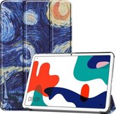 Voor Huawei MatePad 10.4 Gekleurde tekening Horizontale flip lederen hoes, met drie-vouwbare houder & slaap- / wekfunctie (sterrenhemel)