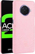 Voor OPPO Ace2 schokbestendige krokodiltextuur pc + PU-hoes (roze)