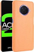 Voor OPPO Ace2 schokbestendige krokodiltextuur pc + PU-hoes (oranje)