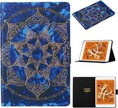 Voor iPad mini 5/4/3/2/1 Gekleurde tekening patroon Horizontale flip lederen tas met houder & kaartsleuf & slaap- / wekfunctie (blauwe mandala)
