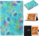 Voor iPad mini 5/4/3/2/1 Gekleurd tekeningpatroon Horizontale flip lederen tas met houder & kaartsleuf & slaap- / wekfunctie (bloemen)