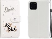 Voor iPhone 11 Pro horizontale flip effen kleur strass lederen tas met kaartsleuf & portemonnee & houder (Trojan)