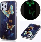 Voor iPhone 11 Pro Luminous TPU zachte beschermhoes (dubbele vlinders)