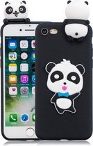 Voor iPhone SE 2020 & 8 & 7 3D Cartoon patroon schokbestendig TPU beschermhoes (Blue Bow Panda)
