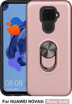 Voor Huawei Mate 30 Lite / Nova 5i Pro 360 Roterende multifunctionele stent PC + TPU-hoesje met magnetische onzichtbare houder (roségoud)