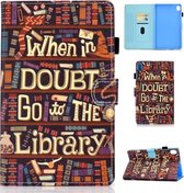Voor Huawei MediaPad M6 10.8 Gekleurde Tekening Stiksels Horizontale Flip Leren Case, met Houder & Kaartsleuven (Bibliotheek)