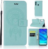 Windgong Uil Embossing Patroon Horizontale Leren Flip Case met Houder & Kaartsleuven & Portemonnee Voor Huawei P Smart Z (Groen)