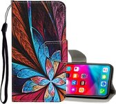 Voor iPhone XS Max Gekleurd tekeningpatroon Horizontaal leren flip-hoesje met houder & kaartsleuven & portemonnee (kleurrijke bloemen)